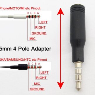 3.5mm 4 pole male to female Phone Headset Adapter for iPhone/Moto/Nokia/Samsung